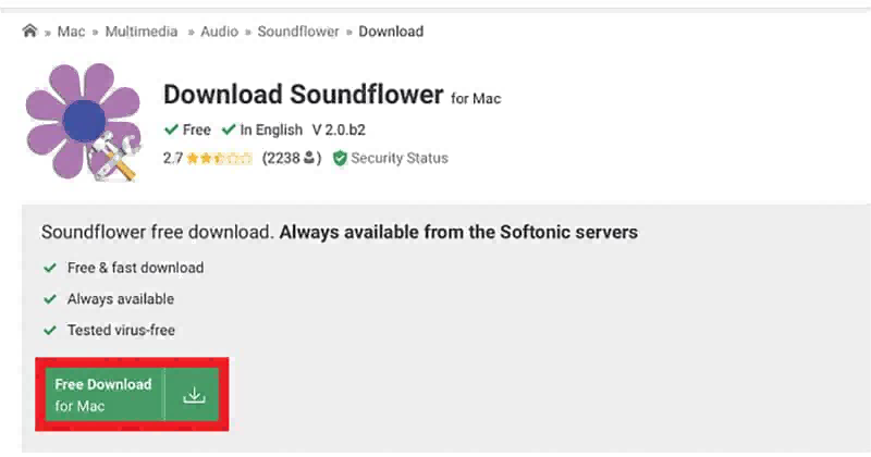 Soundflowerをダウンロード