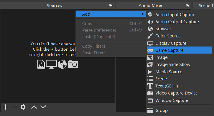Game Capture Add New Source OBS