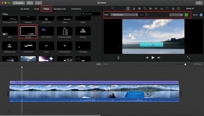 Add Text Watermark to Video iMovie