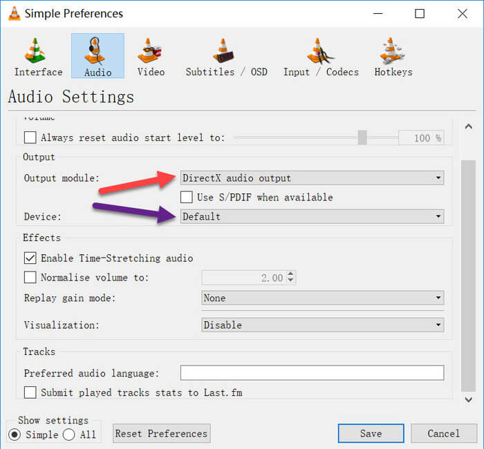 Adjust VLC Audio Settings