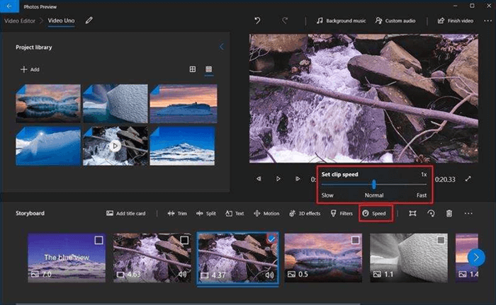 Change Video Speed Windows Photos App