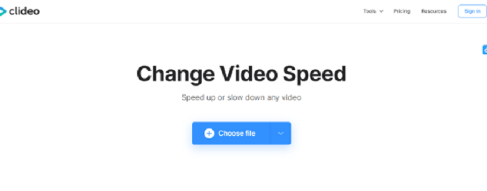 Clideo Change Video Speed Add File