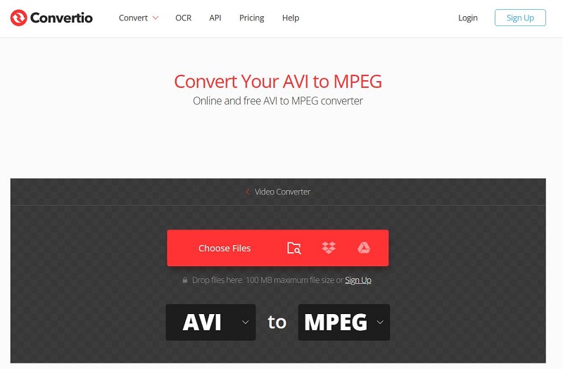 Convert AVI to MPEG on Convertio