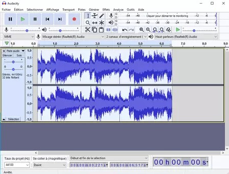 Enregistrer audio Audacity