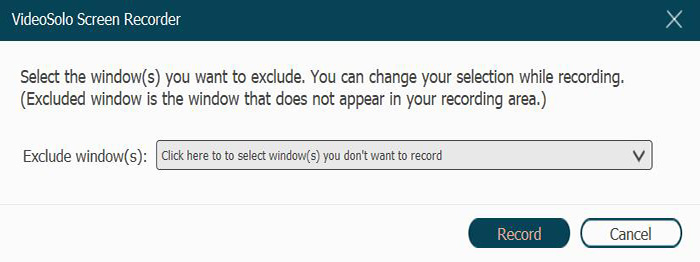 Exclude Window and Record
