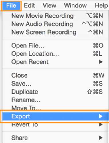 Export File QuickTime