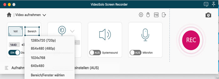 VideoSolo Screen Recorder für Mac
