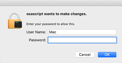 Input Mac Password