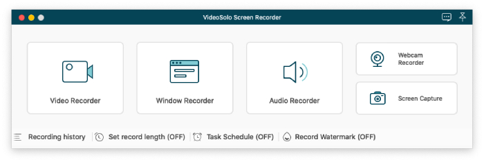 Main Interface Screen Recorder VideoSolo Mac
