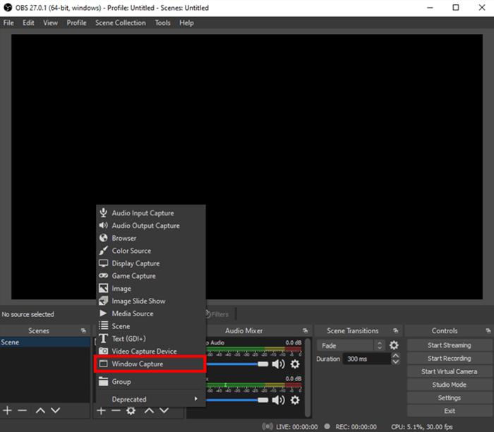 Window Capture Mode in OBS