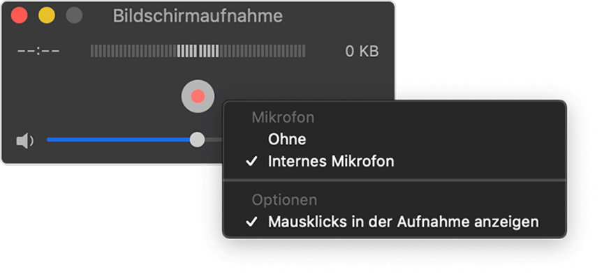 Mac-Bildschirmaufnahme mit QuickTime