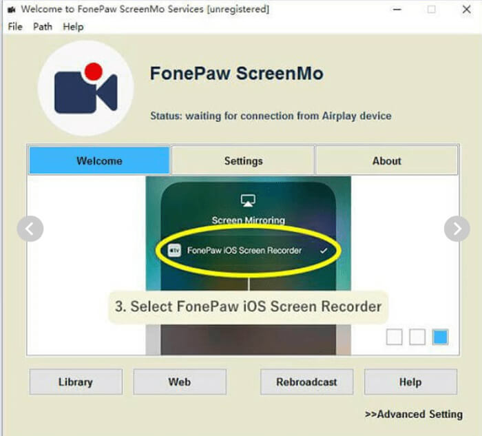 Select FonePaw ScreenMo iPhone