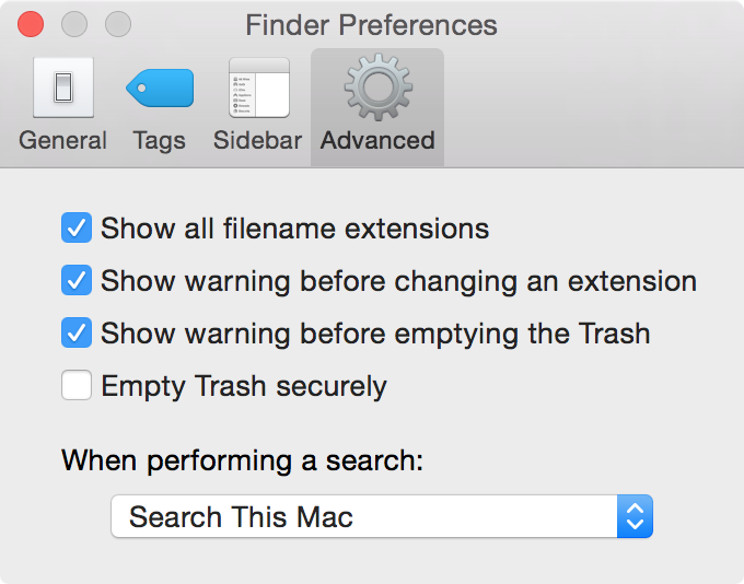 Dateinamenerweiterungen auf Mac anzeigen