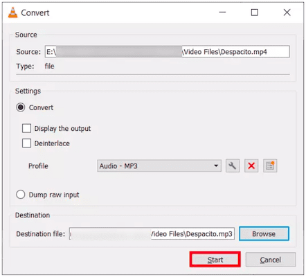 Convert MP4 to MP3 with VLC Player