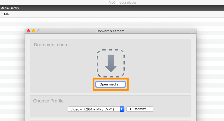 Tap Open Media Button on VLC Media Player