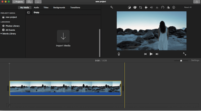 Add File in Timeline iMovie