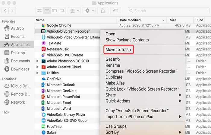 Uninstall Videosolo Screen Recorder on Mac