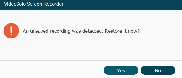 Screen Recorder Detected an Unsaved Recording