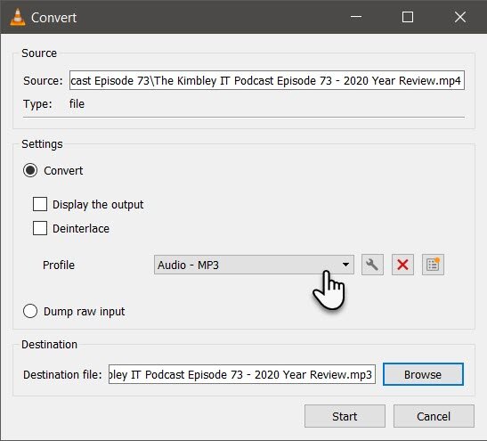 VLC MP4 to MP3 Converter