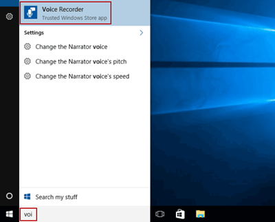 Öffnen Sie Voice Recorder unter Windows 10