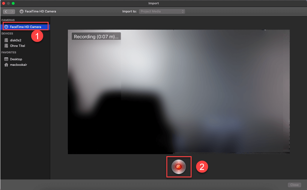 Webcam in imovie aufnehmen - Mac