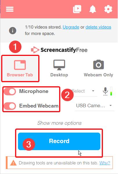 Webinar mit Screencastify aufnehmen