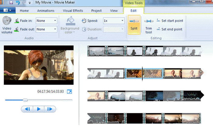 Windows Movie Maker Split Video
