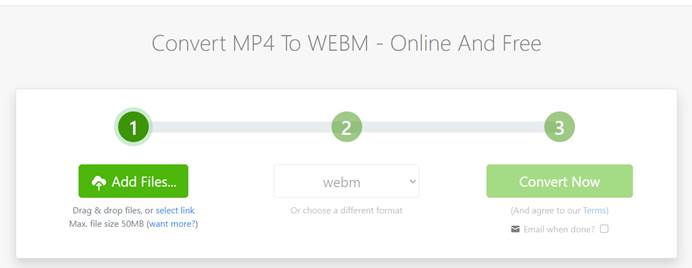Zamzar Convert MP4 to WebM